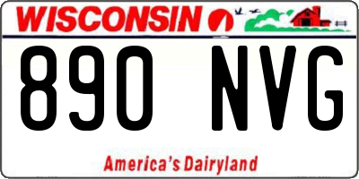 WI license plate 890NVG
