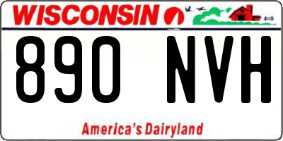 WI license plate 890NVH