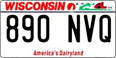 WI license plate 890NVQ
