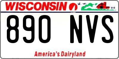 WI license plate 890NVS