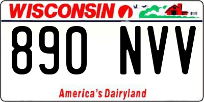 WI license plate 890NVV