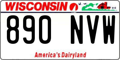 WI license plate 890NVW