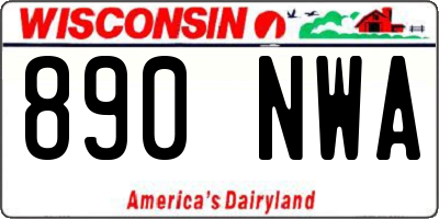 WI license plate 890NWA