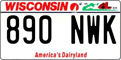 WI license plate 890NWK