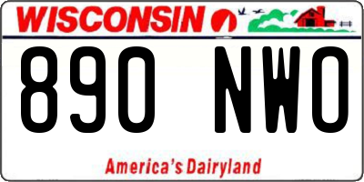 WI license plate 890NWO