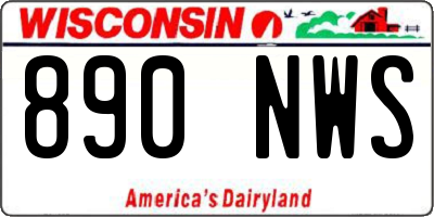 WI license plate 890NWS