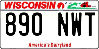 WI license plate 890NWT