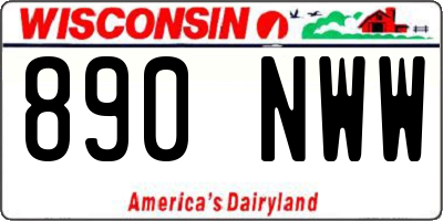 WI license plate 890NWW