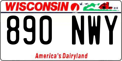 WI license plate 890NWY