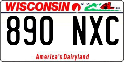 WI license plate 890NXC