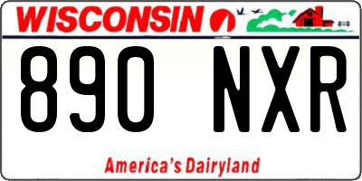 WI license plate 890NXR