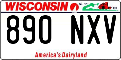 WI license plate 890NXV
