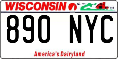 WI license plate 890NYC