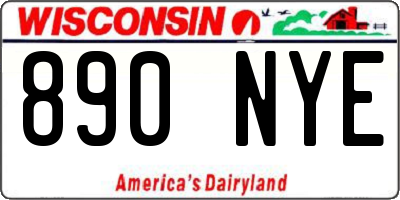 WI license plate 890NYE