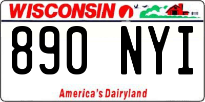 WI license plate 890NYI