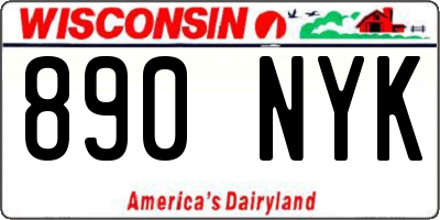 WI license plate 890NYK