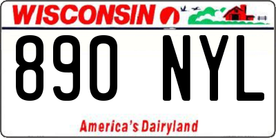 WI license plate 890NYL