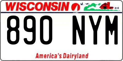 WI license plate 890NYM