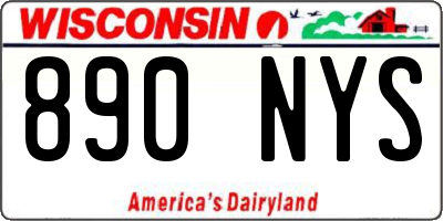 WI license plate 890NYS