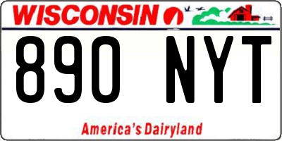 WI license plate 890NYT