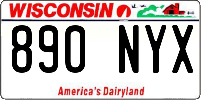 WI license plate 890NYX