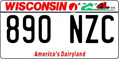 WI license plate 890NZC