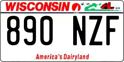 WI license plate 890NZF
