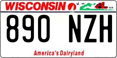 WI license plate 890NZH