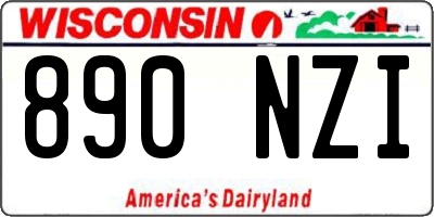 WI license plate 890NZI
