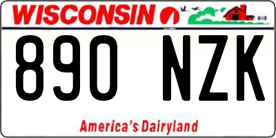 WI license plate 890NZK
