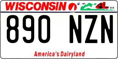 WI license plate 890NZN