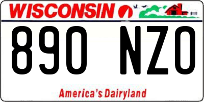 WI license plate 890NZO