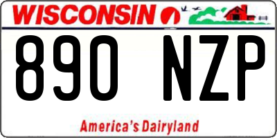 WI license plate 890NZP