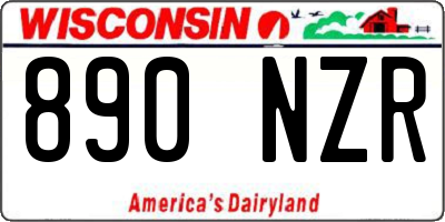 WI license plate 890NZR