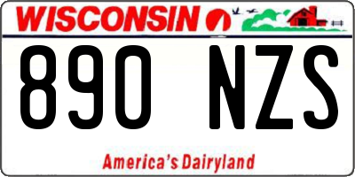 WI license plate 890NZS