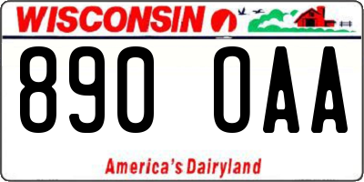 WI license plate 890OAA