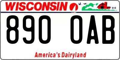 WI license plate 890OAB