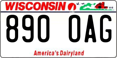WI license plate 890OAG
