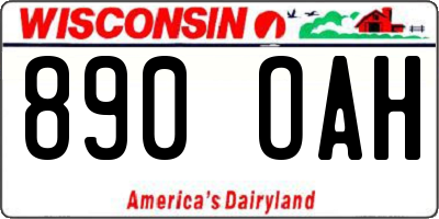 WI license plate 890OAH