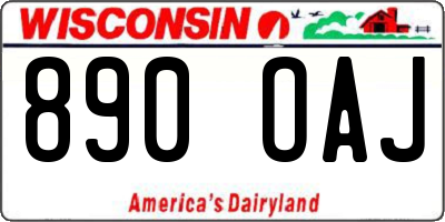 WI license plate 890OAJ
