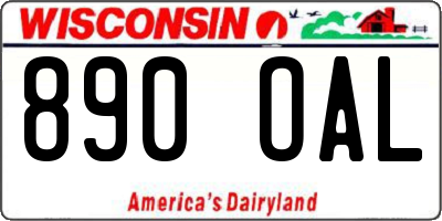 WI license plate 890OAL