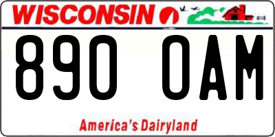 WI license plate 890OAM
