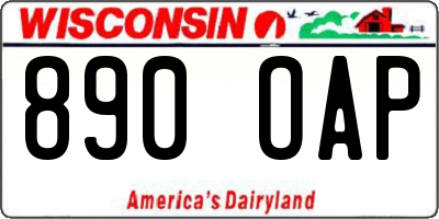 WI license plate 890OAP