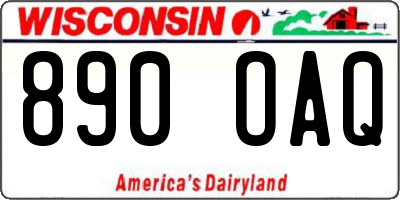 WI license plate 890OAQ