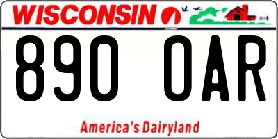 WI license plate 890OAR