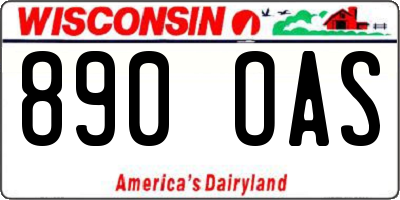 WI license plate 890OAS