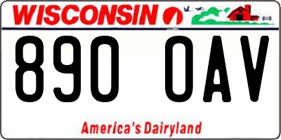 WI license plate 890OAV