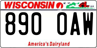 WI license plate 890OAW