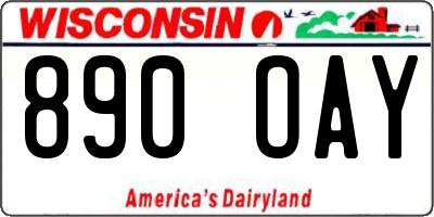 WI license plate 890OAY