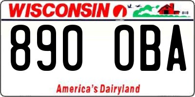 WI license plate 890OBA